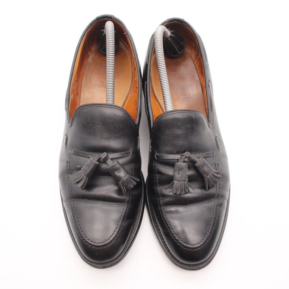Allen Edmonds Grayson Dress Shoes Mens 9.5 D Black Loafers Slip-On Tassels - Picture 2 of 11